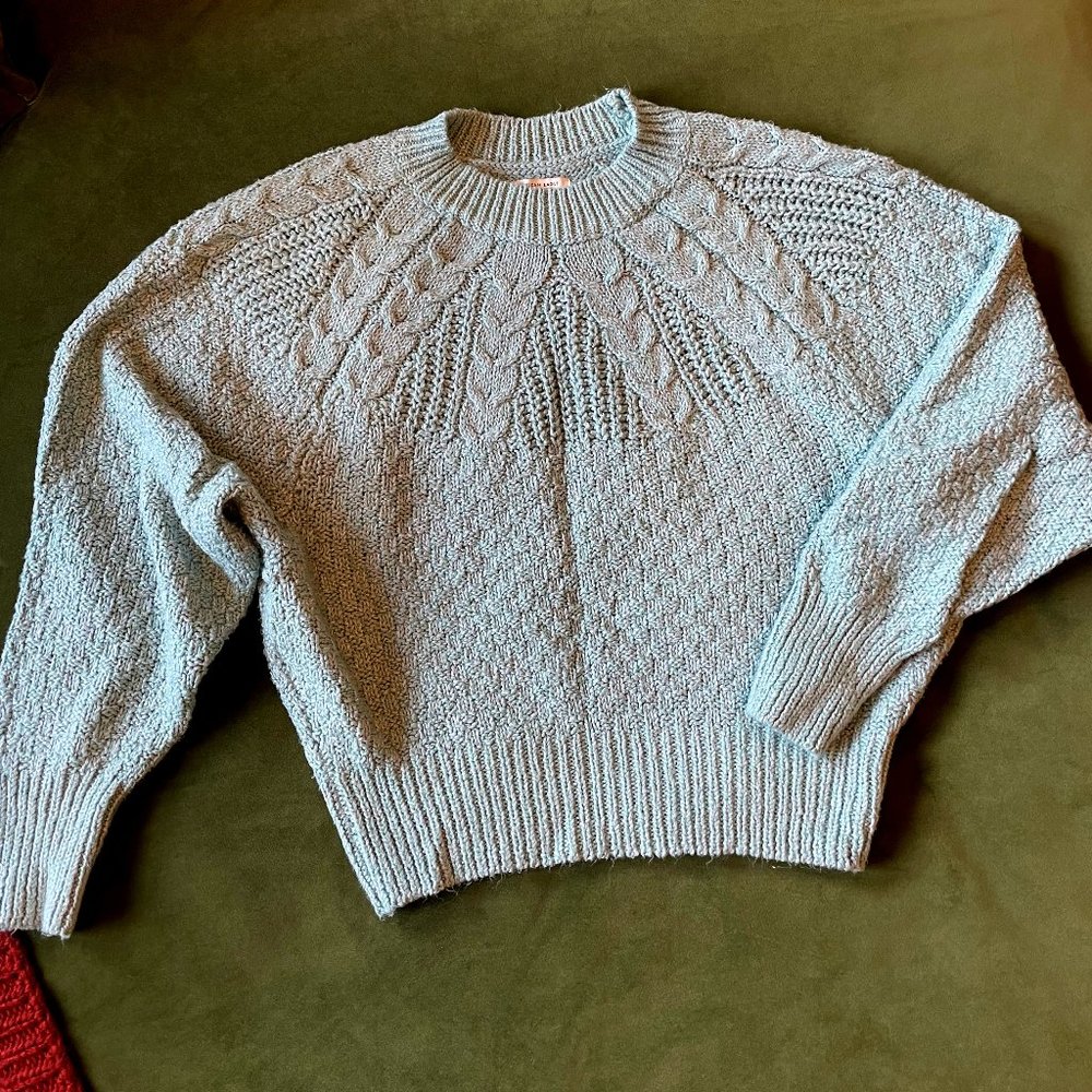 American Eagle Blue Bubble/Balloon Knit Sweater | L